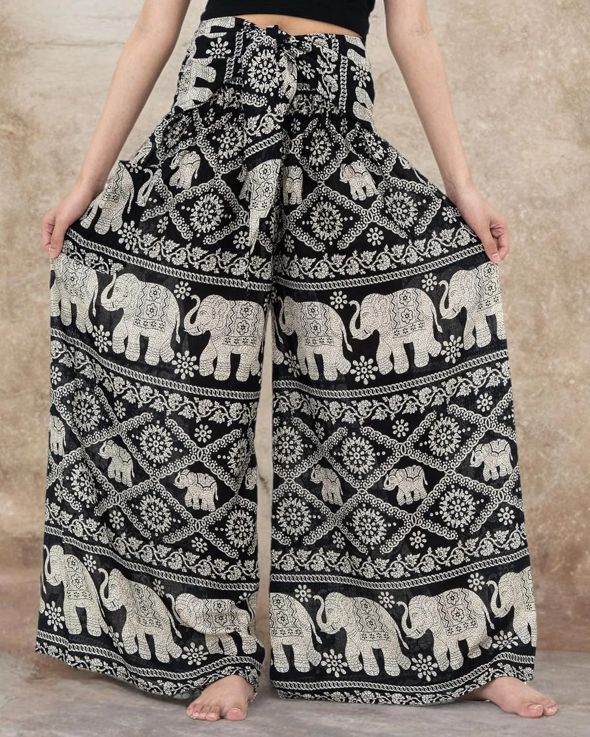 B BANGKOK PANTS Women's Boho Palazzo Pants Yoga Wide Leg Pants