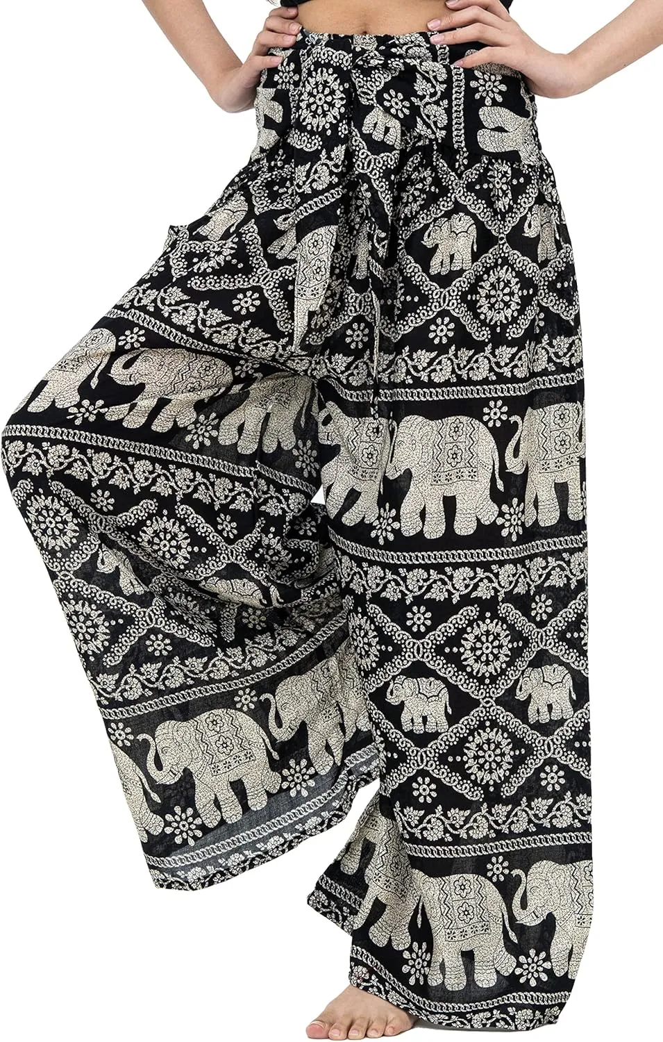 B BANGKOK PANTS Women's Boho Palazzo Pants Yoga Wide Leg Pants