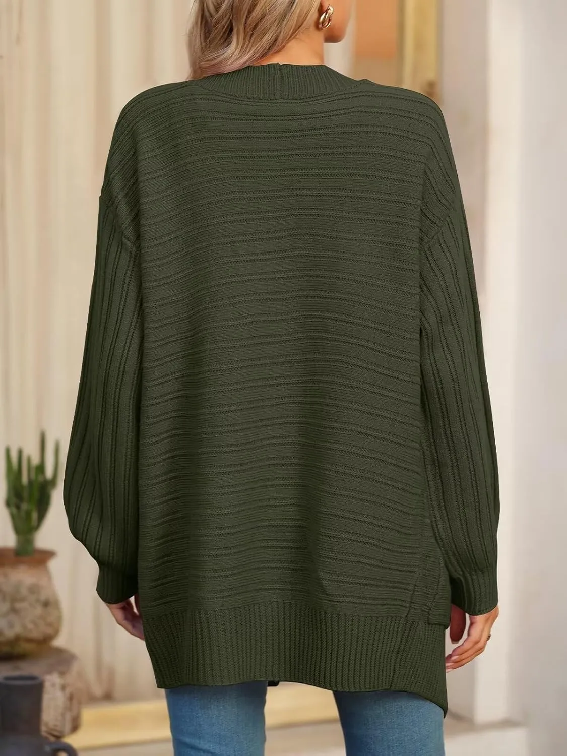 BELAROI Plus Size Cardigan Sweater for Women Cable Knit Open Front Casual Long Sleeve