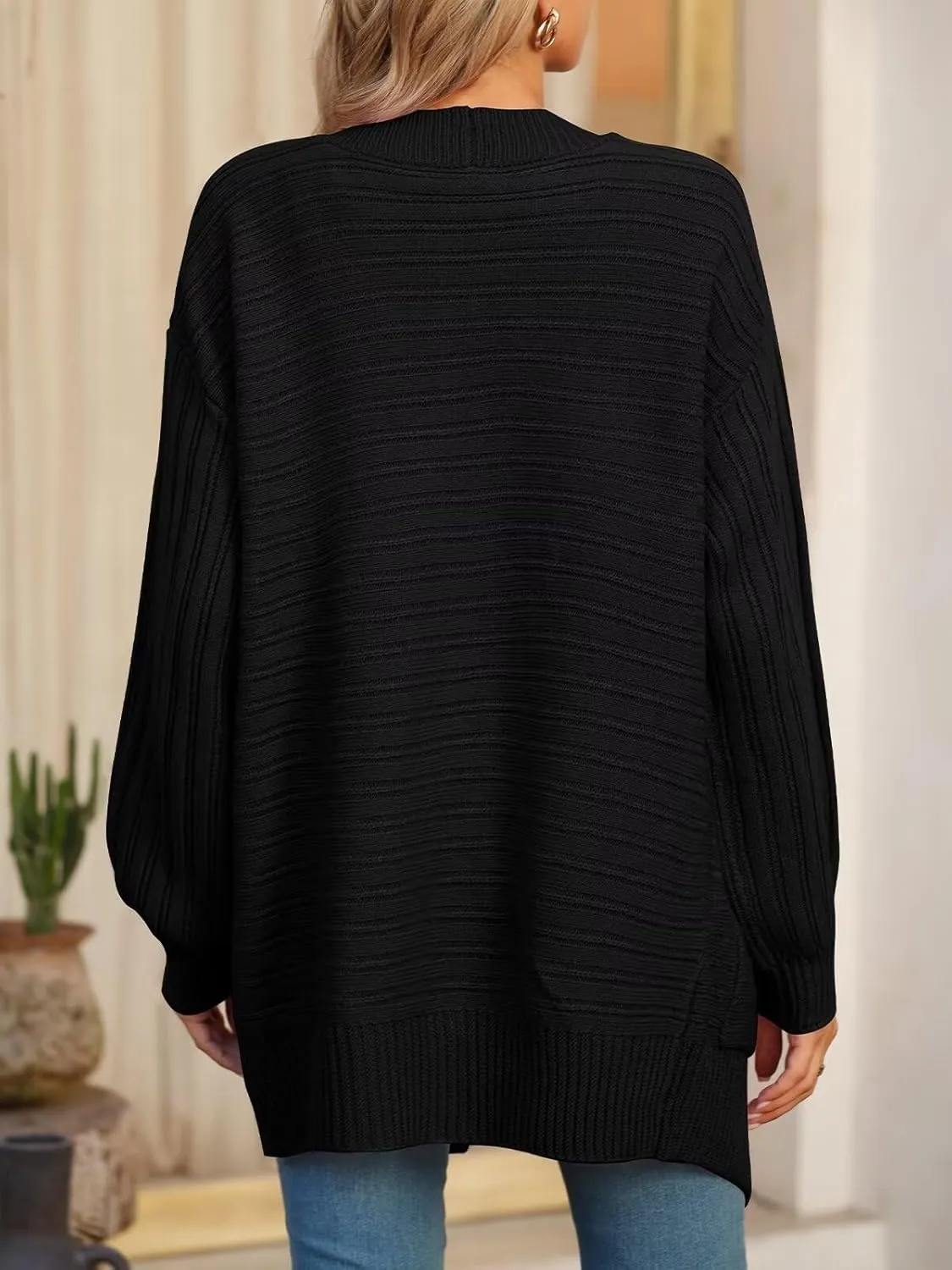 BELAROI Plus Size Cardigan Sweater for Women Cable Knit Open Front Casual Long Sleeve