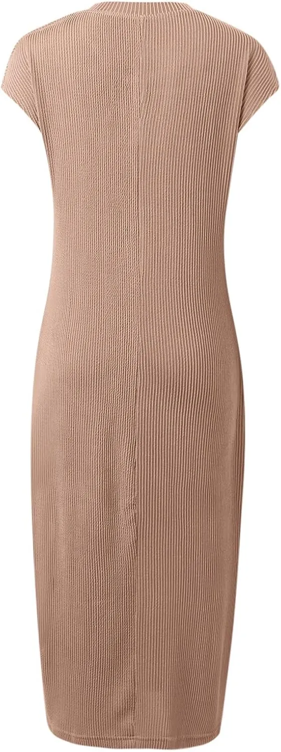 Cotton Dresses for Women 2025 Summer Vintage Maxi Short Sleeves Dress V Neck Long Dresses with Pockets Prom Sundress