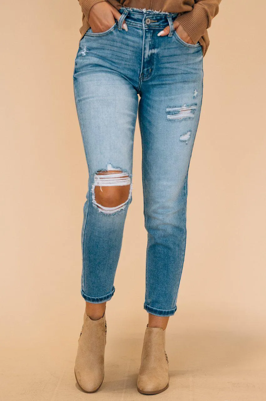 Daphne Distressed Mom Jeans