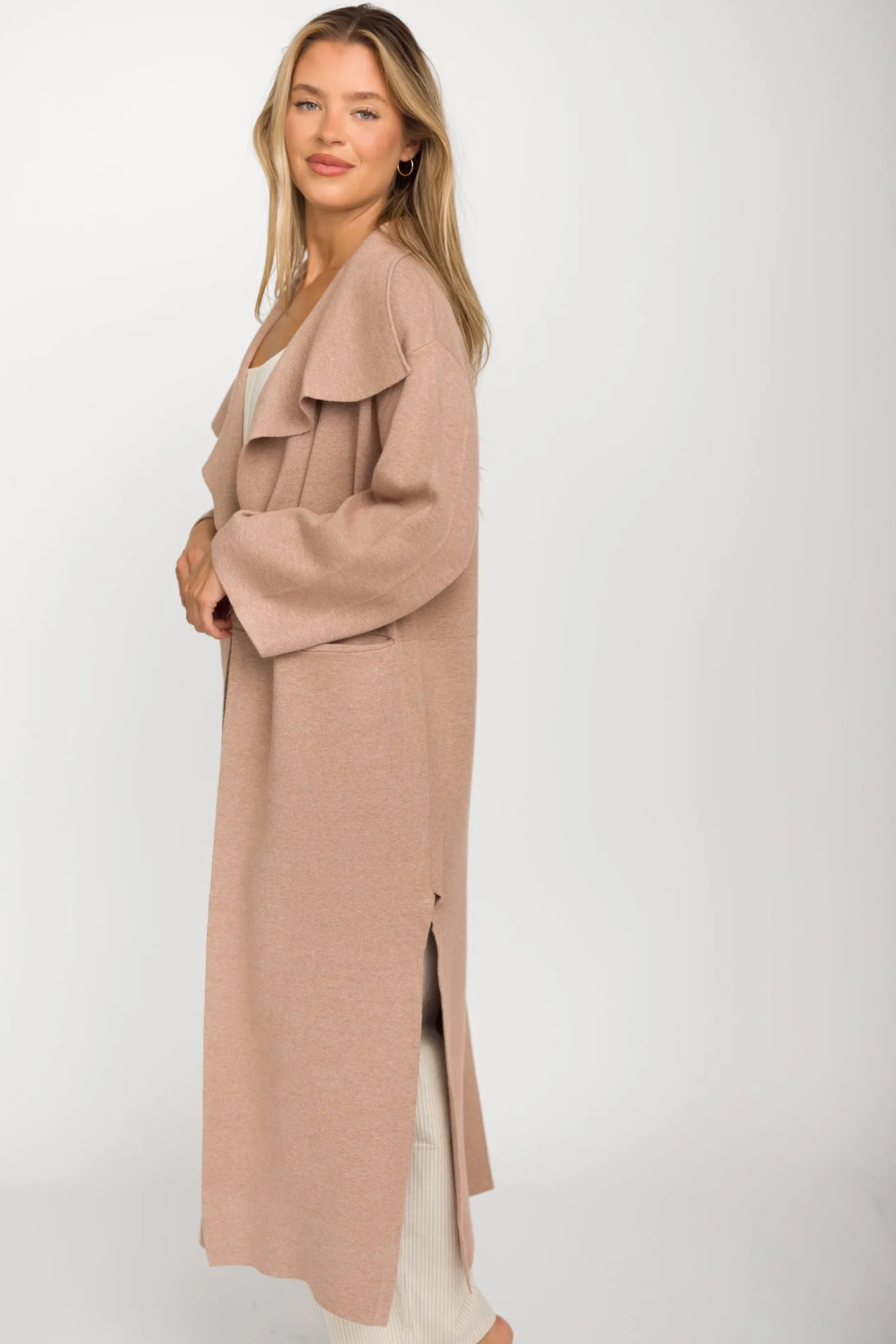 Elsa Sweater Coat in Beige