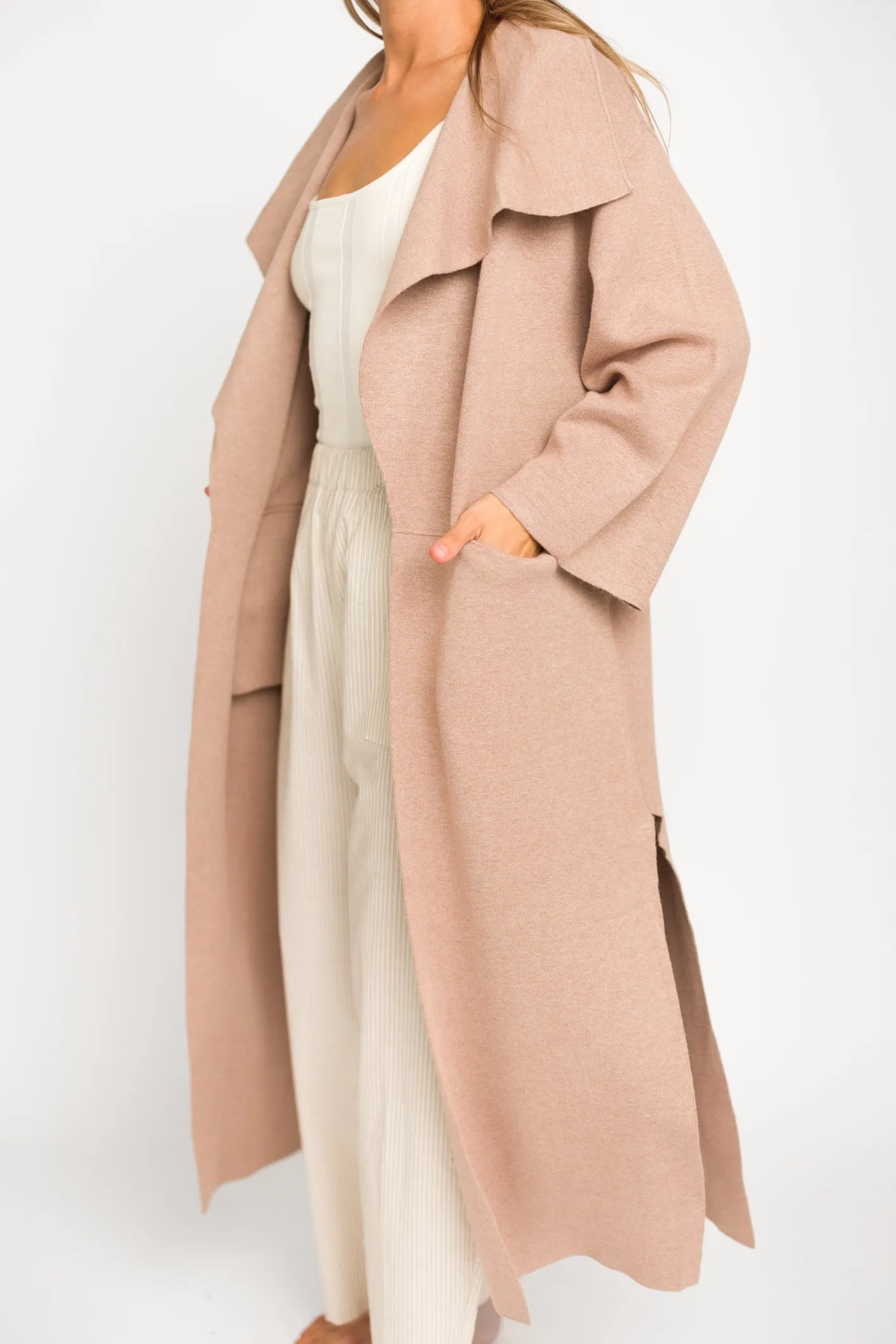 Elsa Sweater Coat in Beige