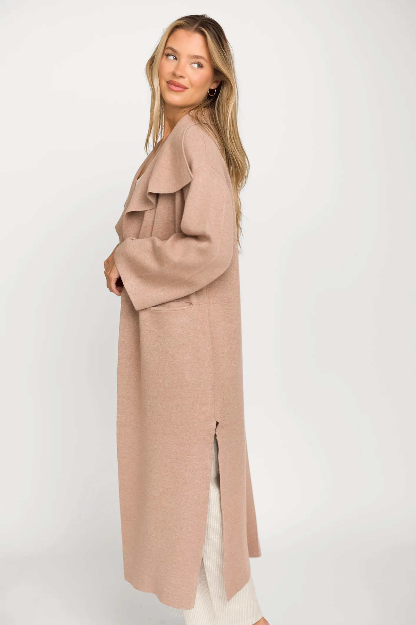 Elsa Sweater Coat in Beige
