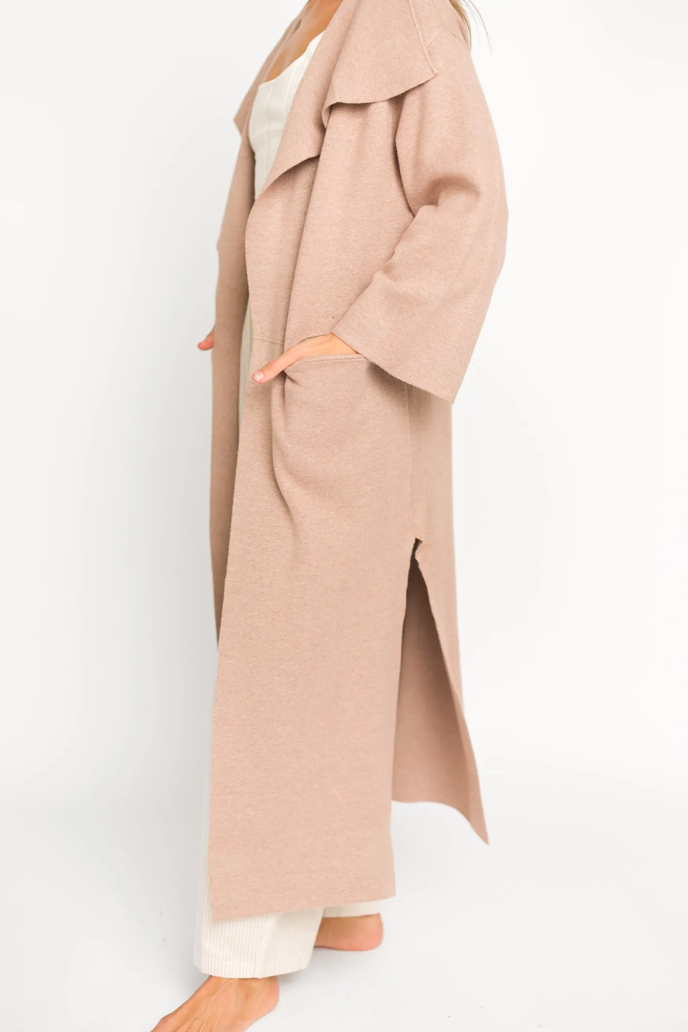 Elsa Sweater Coat in Beige