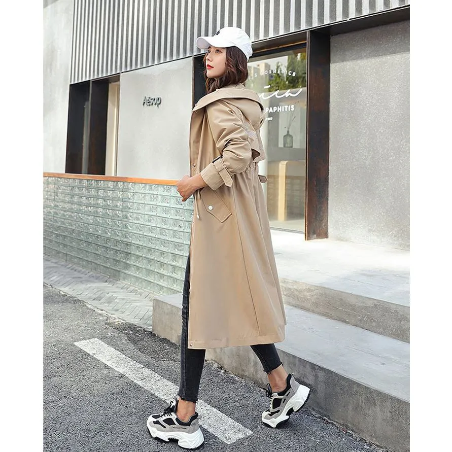 Faux Fur Collar Cinched Waist Fleece Parka
