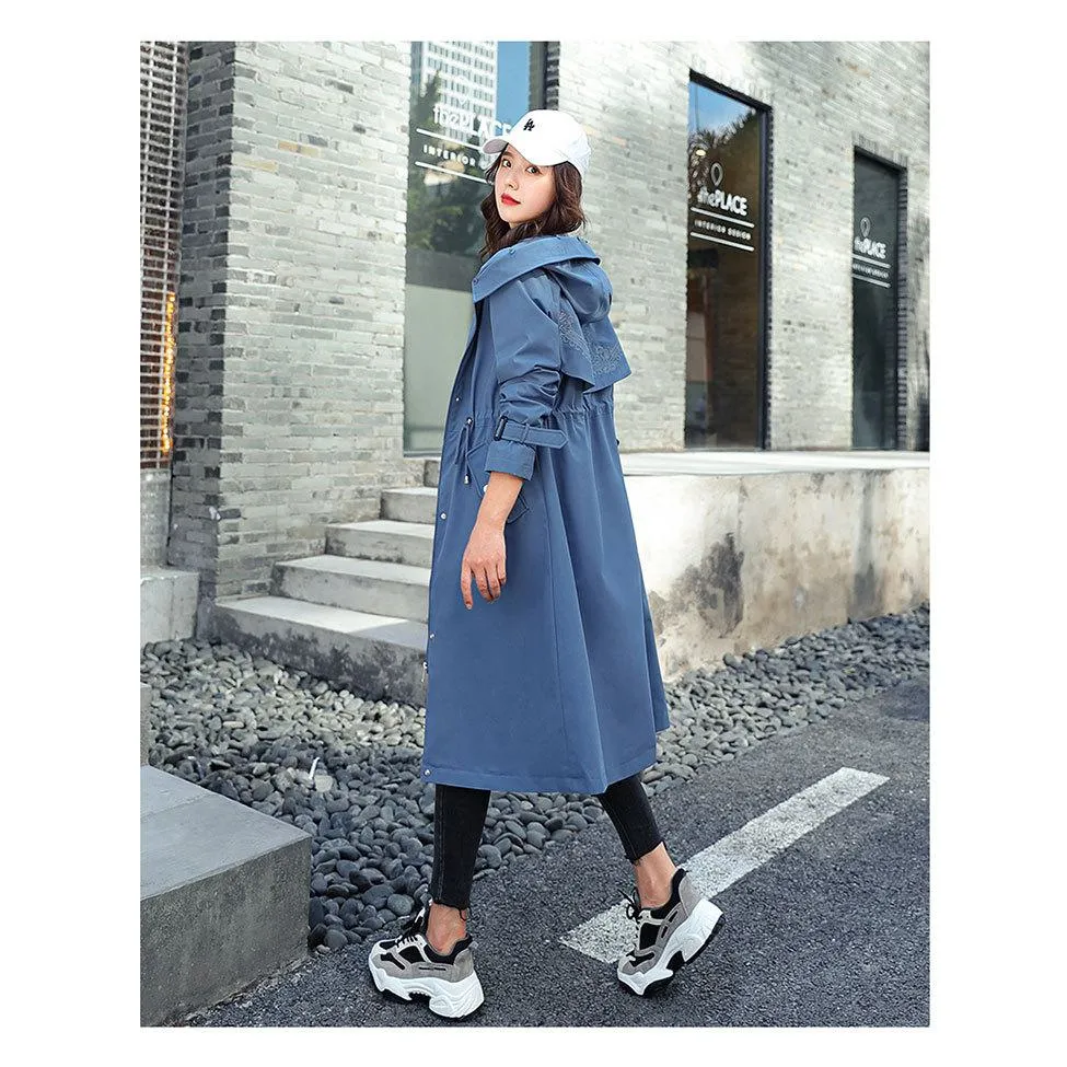 Faux Fur Collar Cinched Waist Fleece Parka