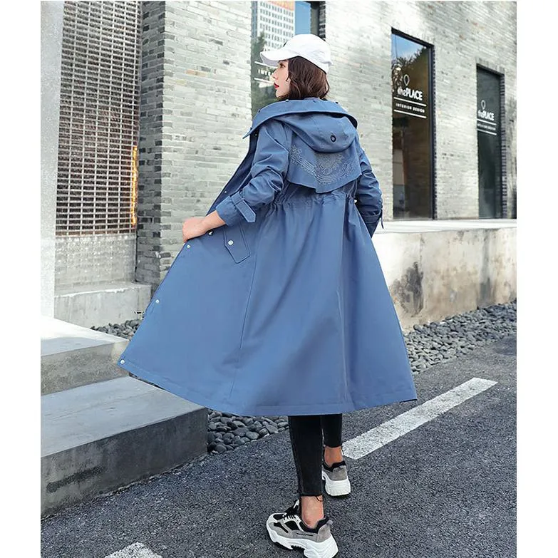 Faux Fur Collar Cinched Waist Fleece Parka