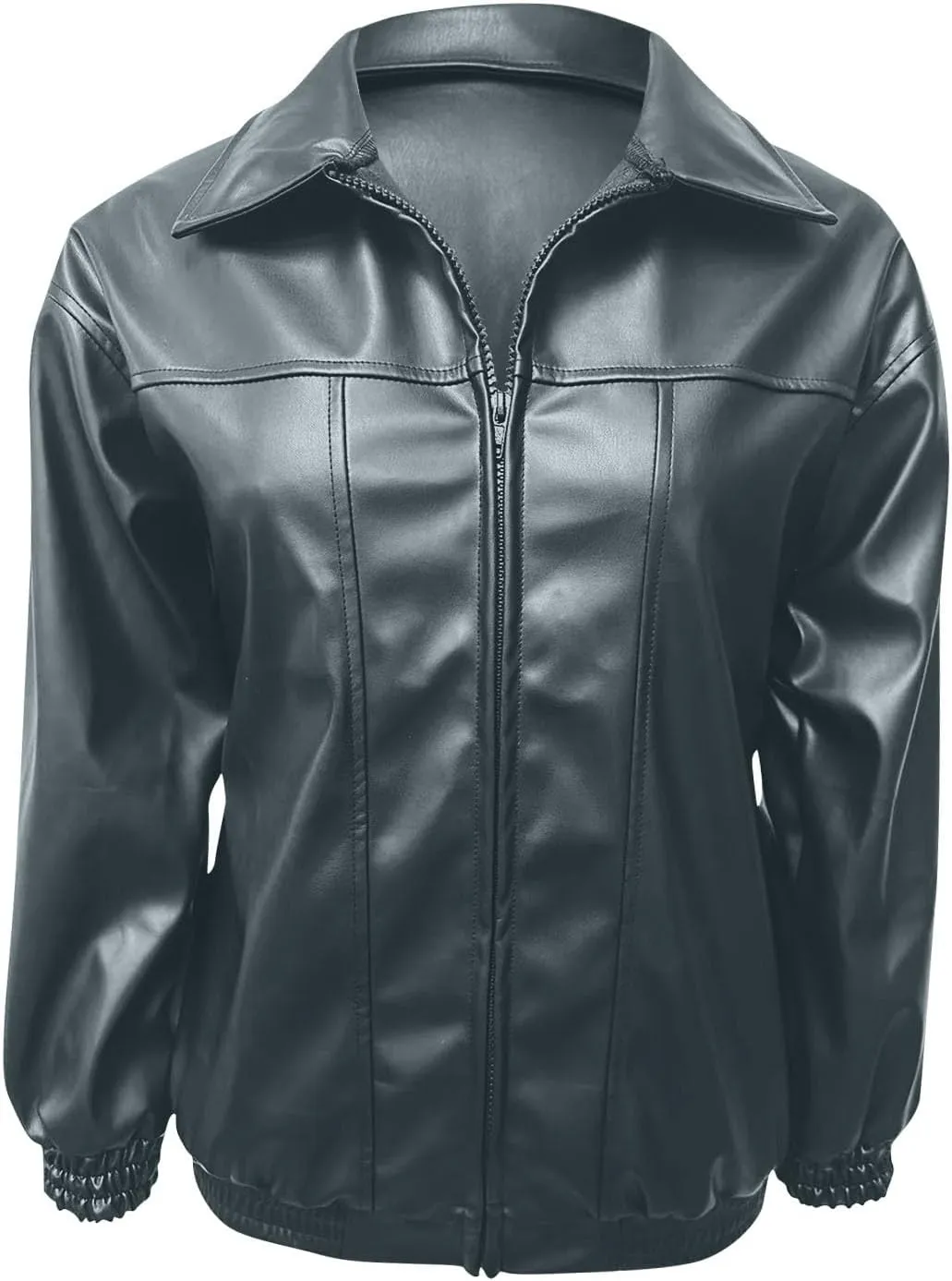 Faux Leather Jacket for Women Lapel Oversized Motorcycle Jacket Zip Up Bomber Coats Winter Fashion 2025 Fall Outfits