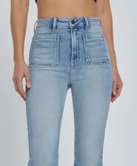 Front Pocket Crop Flare Jeans