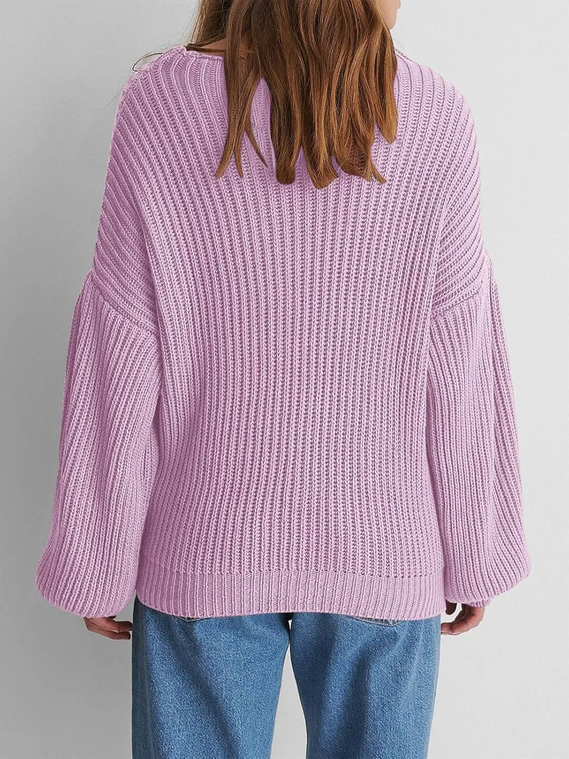 Girls Oversized Long Sleeve Sweaters Kids Drop Shoulder Batwing Crewneck Pullover Clothes 5-14 Years