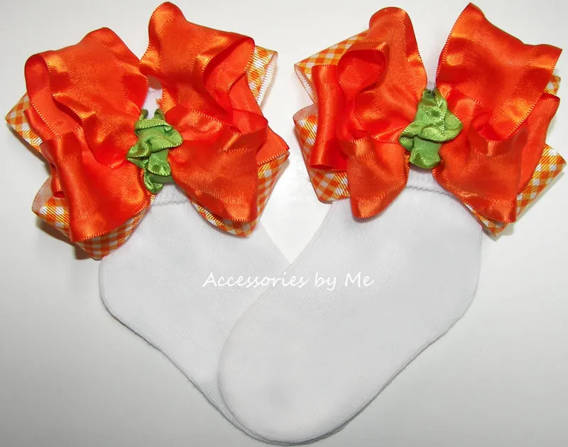 Halloween M2M Pumpkin Bow Socks