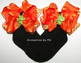 Halloween M2M Pumpkin Bow Socks