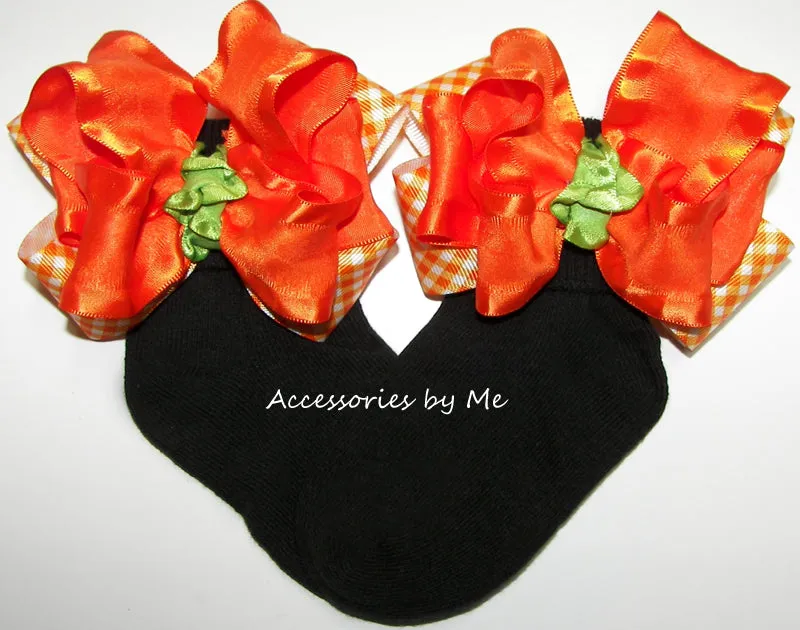 Halloween M2M Pumpkin Bow Socks