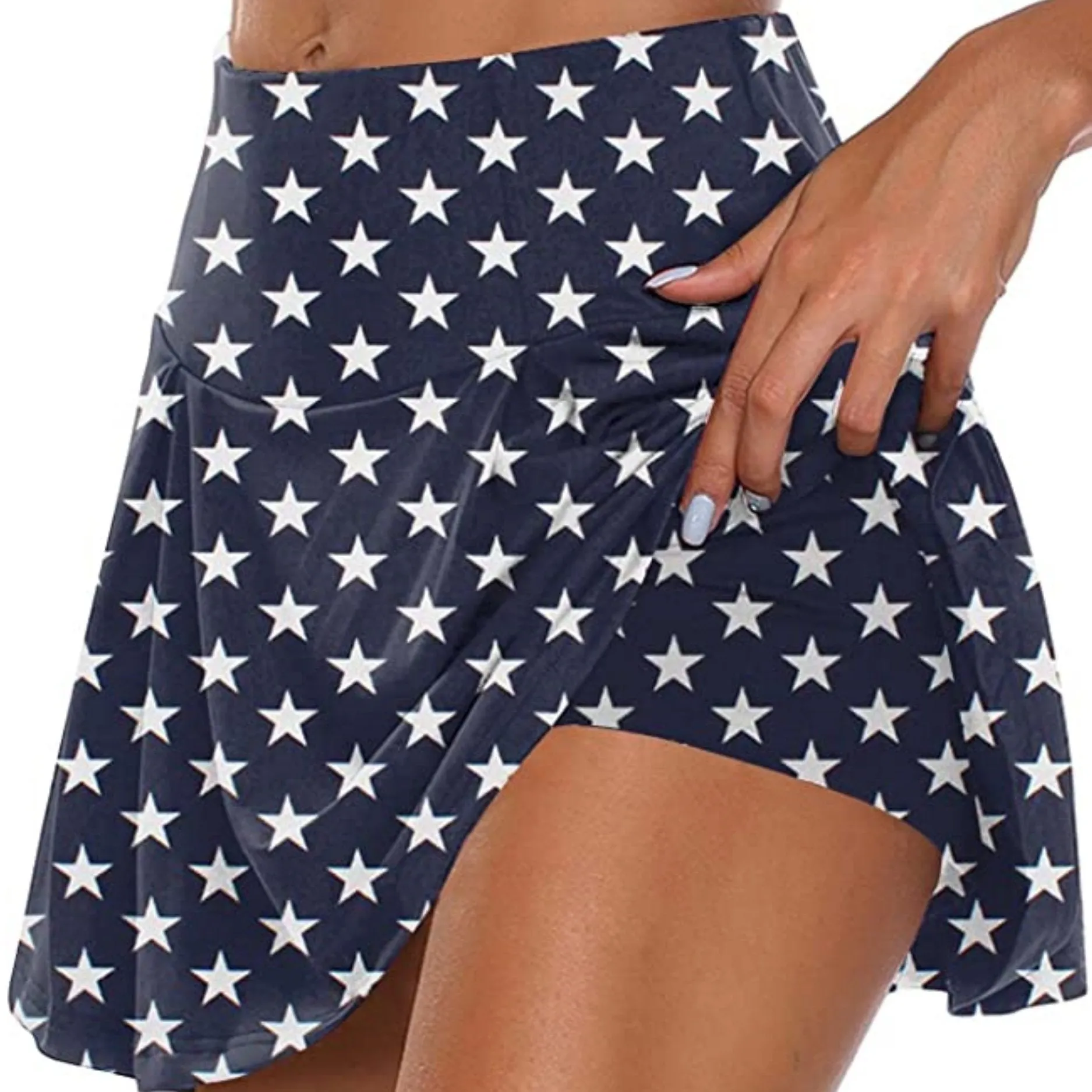 High Waist Solid Summer Skort Shorts for Womens Sports Fashion