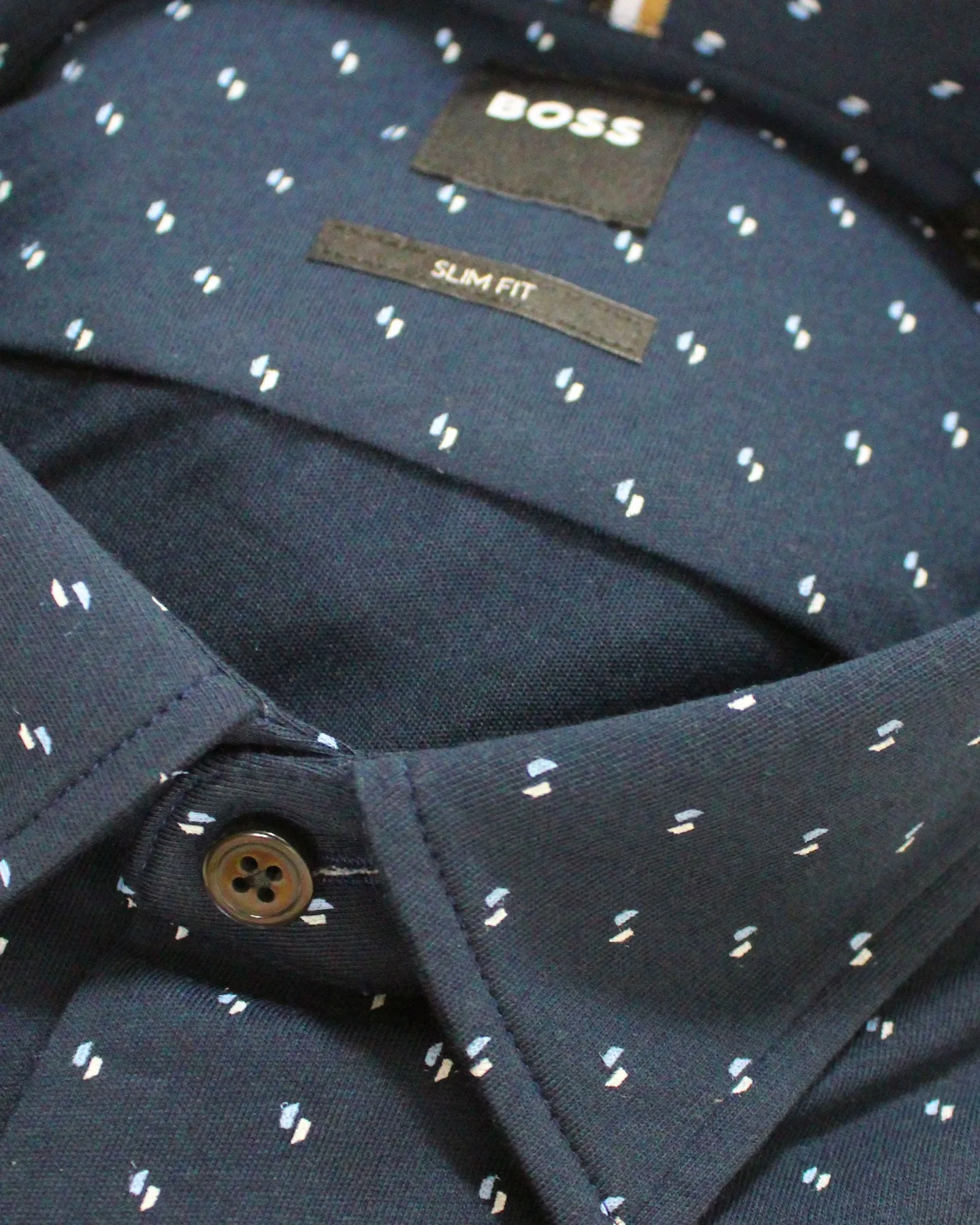 Hugo Boss Shirt Midnight Blue Pattern - Slim Fit XXXL SALE