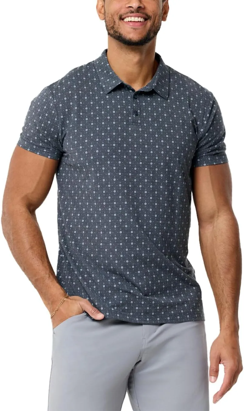 INTO THE AM Performance Dri Fit Polo Shirts for Men S-4XL - Quick Dry Moisture Wicking Athletic Sport Collar Work Shirts