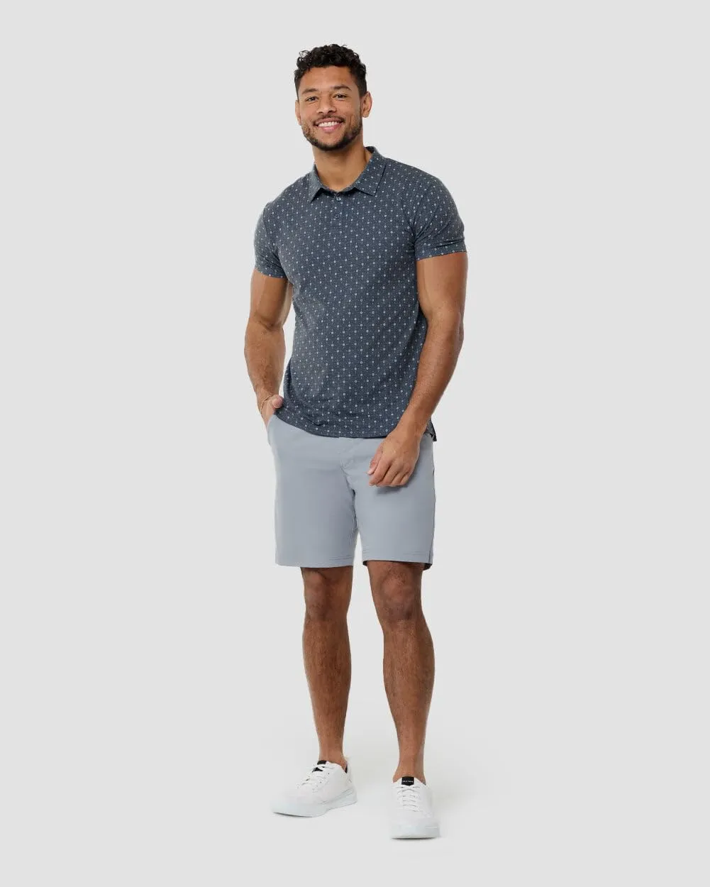 INTO THE AM Performance Dri Fit Polo Shirts for Men S-4XL - Quick Dry Moisture Wicking Athletic Sport Collar Work Shirts