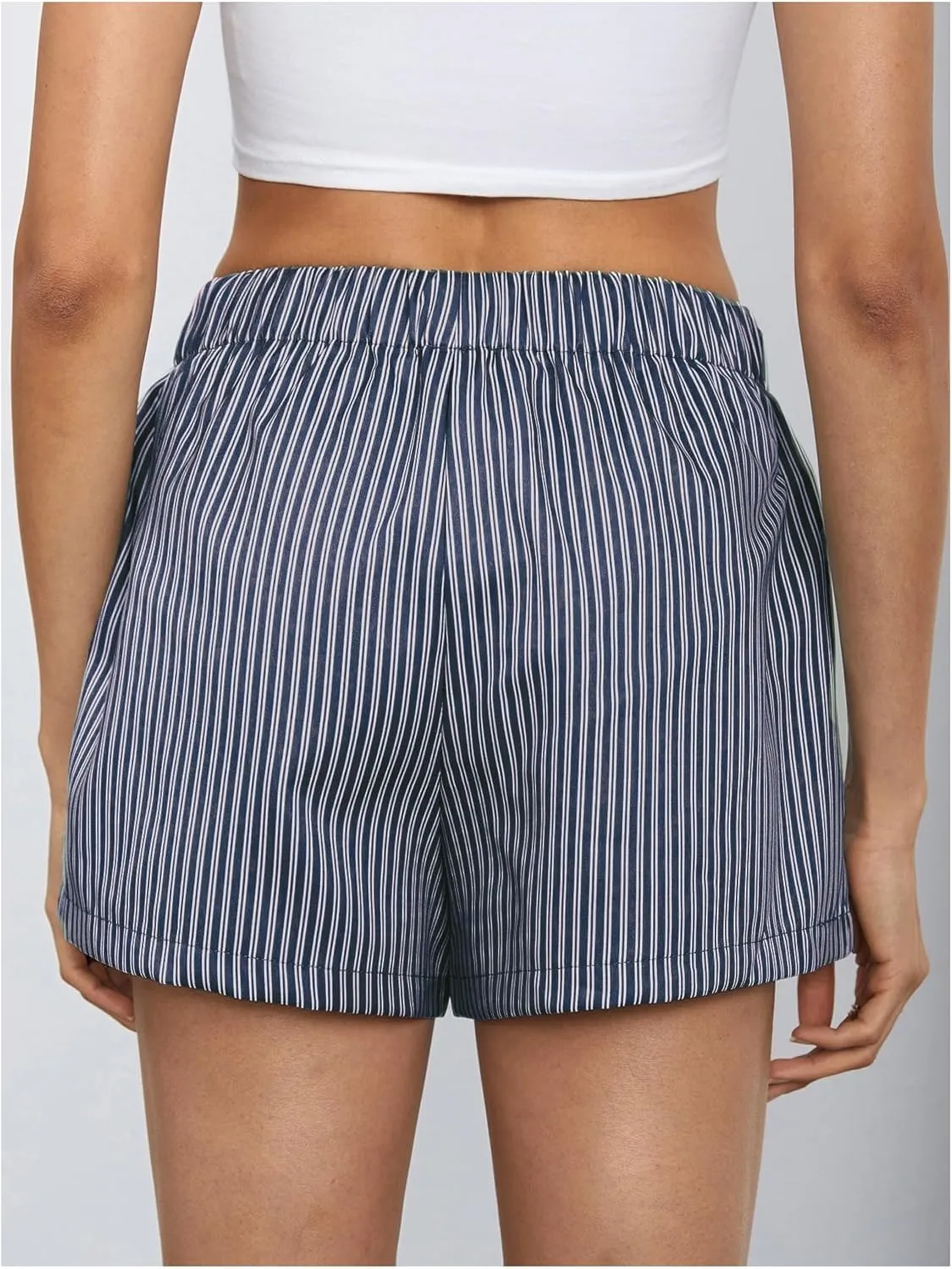 MakeMeChic Women's Elastic Waisted Plaid Shorts Lounge Pajama Shorts