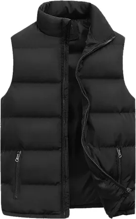 Men Winter Coat Thick Quilted Puffer Jacket Outdoor Ski Jacket Stand Collar Down Jacket Lightweight Packable Puffer Jacket