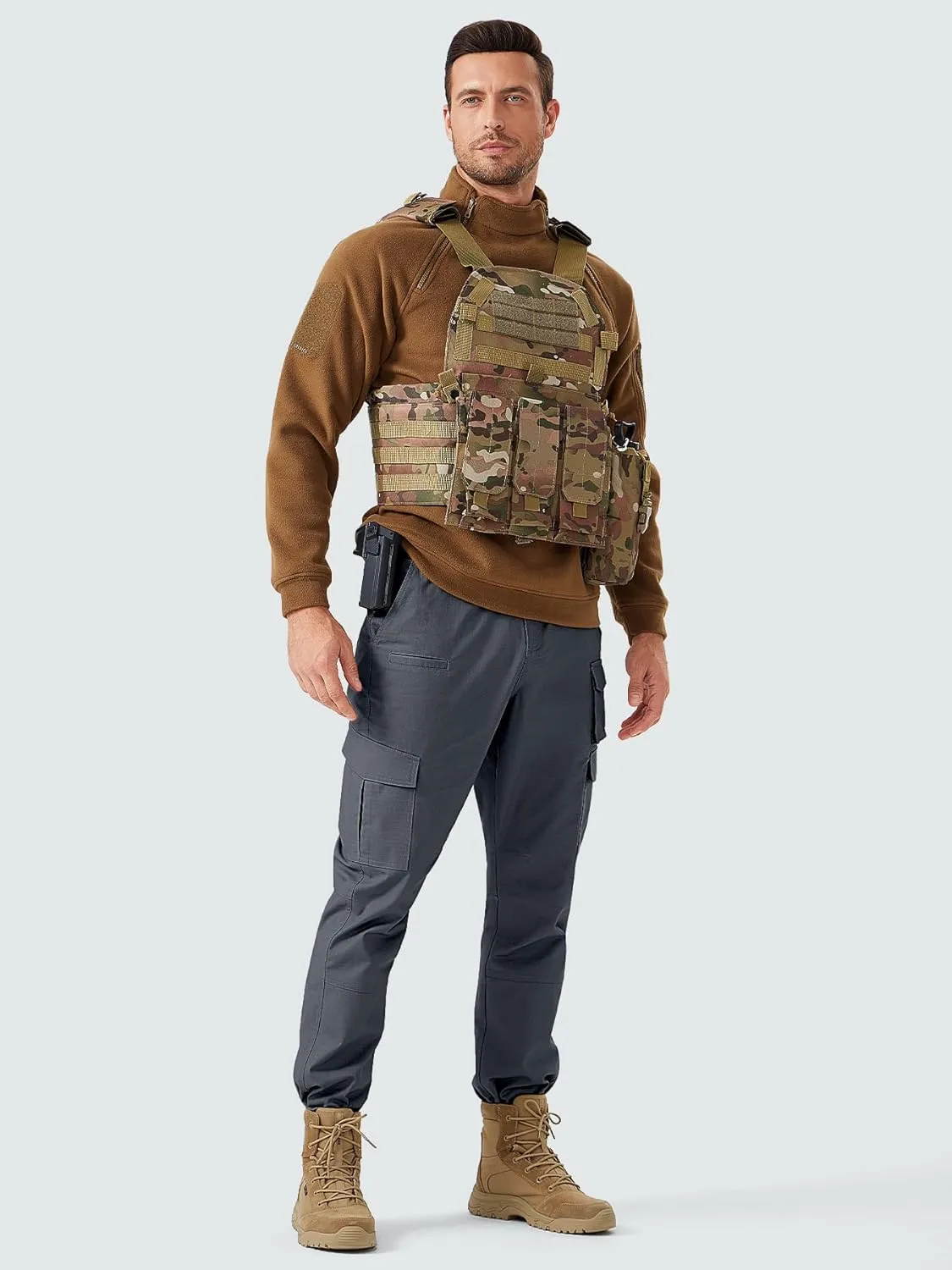 Men's Cargo Work Pants Water Resistant Tactical Pants 31.1" Lightweight Hiking Ripstop Pants Outdoor Apparel