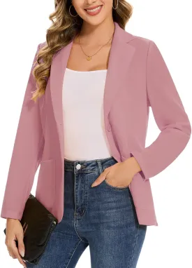 MINTLIMIT Womens Casual Long Sleeve Blazer Button Front Notch Lapel Work Office Business Blazers Jackets with Pockets