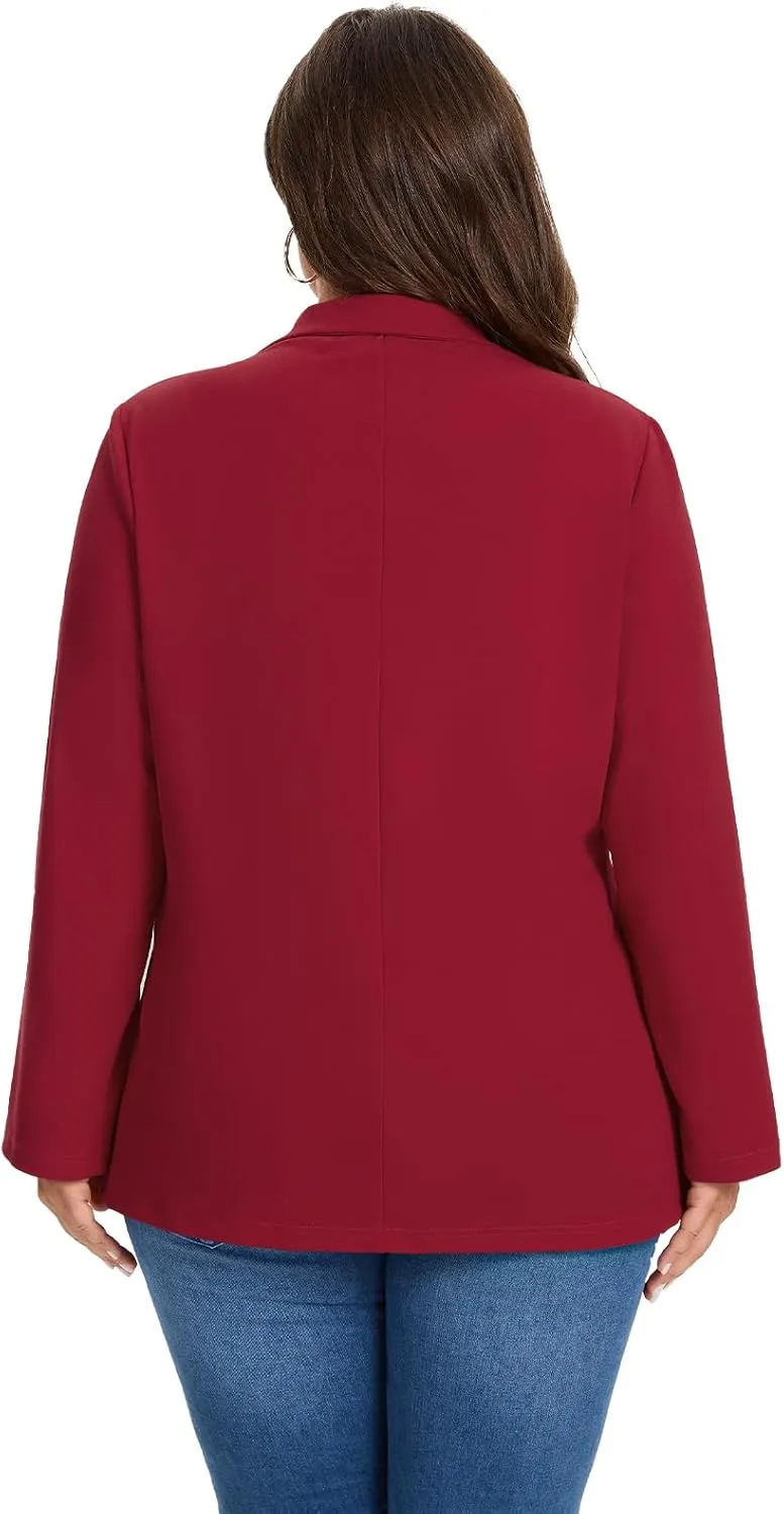 MINTLIMIT Women's Plus Size Blazer Jacket Long Sleeve Notch Lapel Casual Office Open Front Blazers with Pockets (XL-5XL)