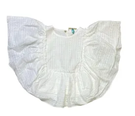 NC White Eyelet Ruffle Top