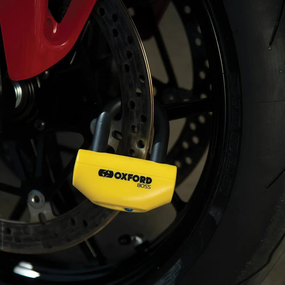 Oxford Boss 12.7mm Disc Lock Yellow Motorcycle Security