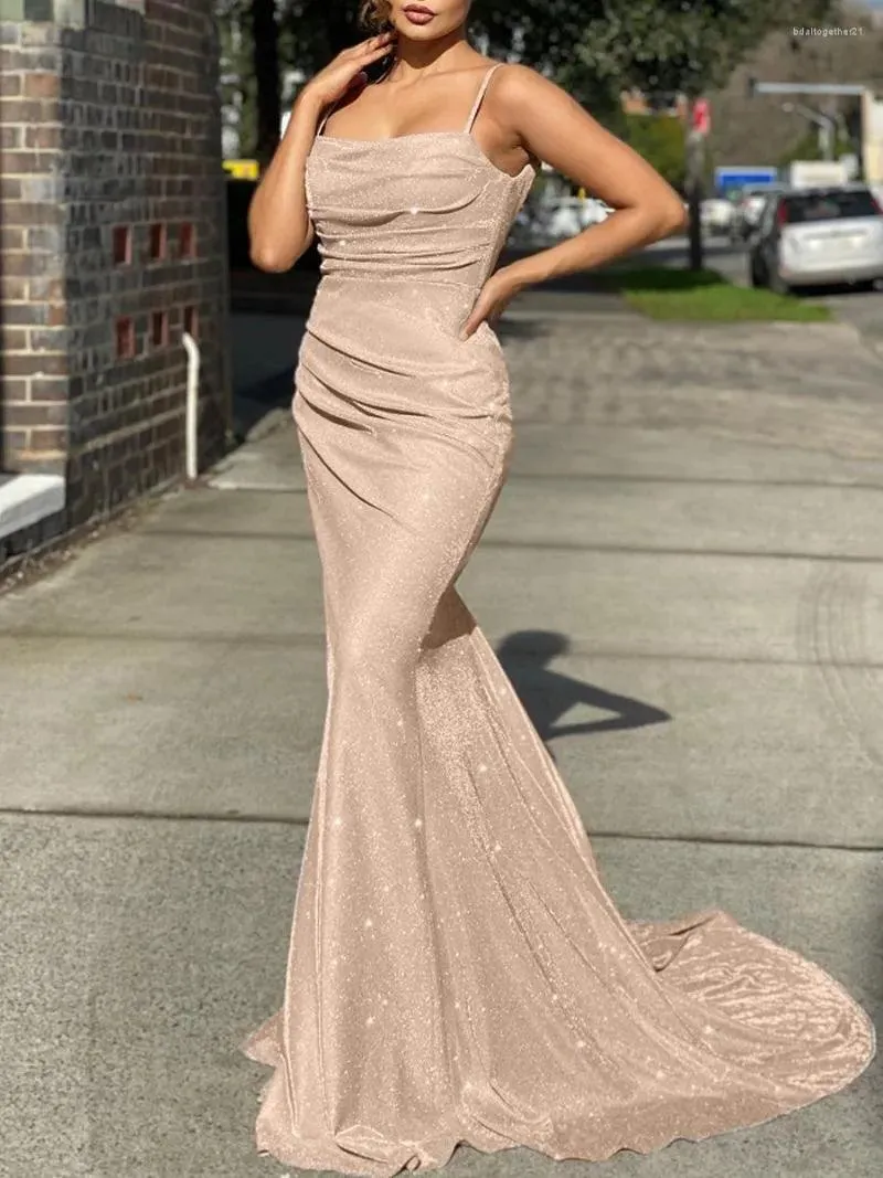 Party Dresses 2023 European And American Fforeign Trade Sleeveless Suspender Dress Slim Fishtail Skirt