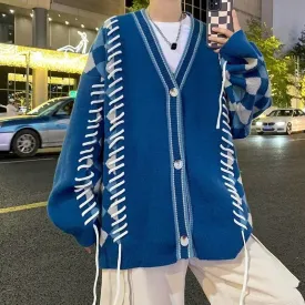 Retro Loose-Fit Knit Sweater Cardigan
