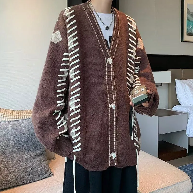 Retro Loose-Fit Knit Sweater Cardigan