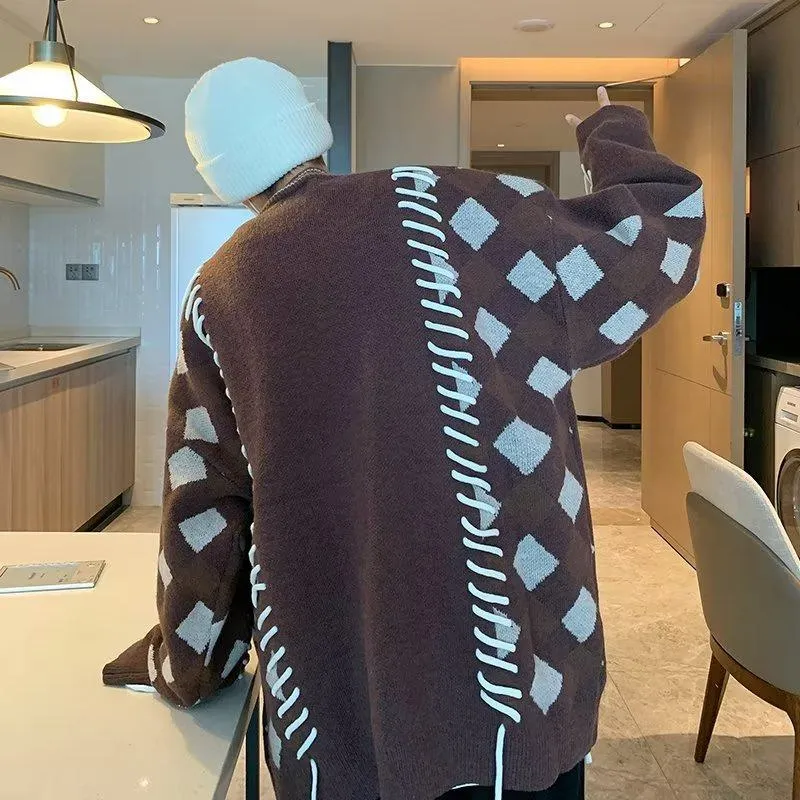 Retro Loose-Fit Knit Sweater Cardigan