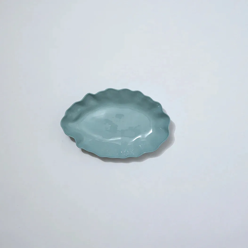 RUFFLE RECTANGLE PLATTER M | Light Blue