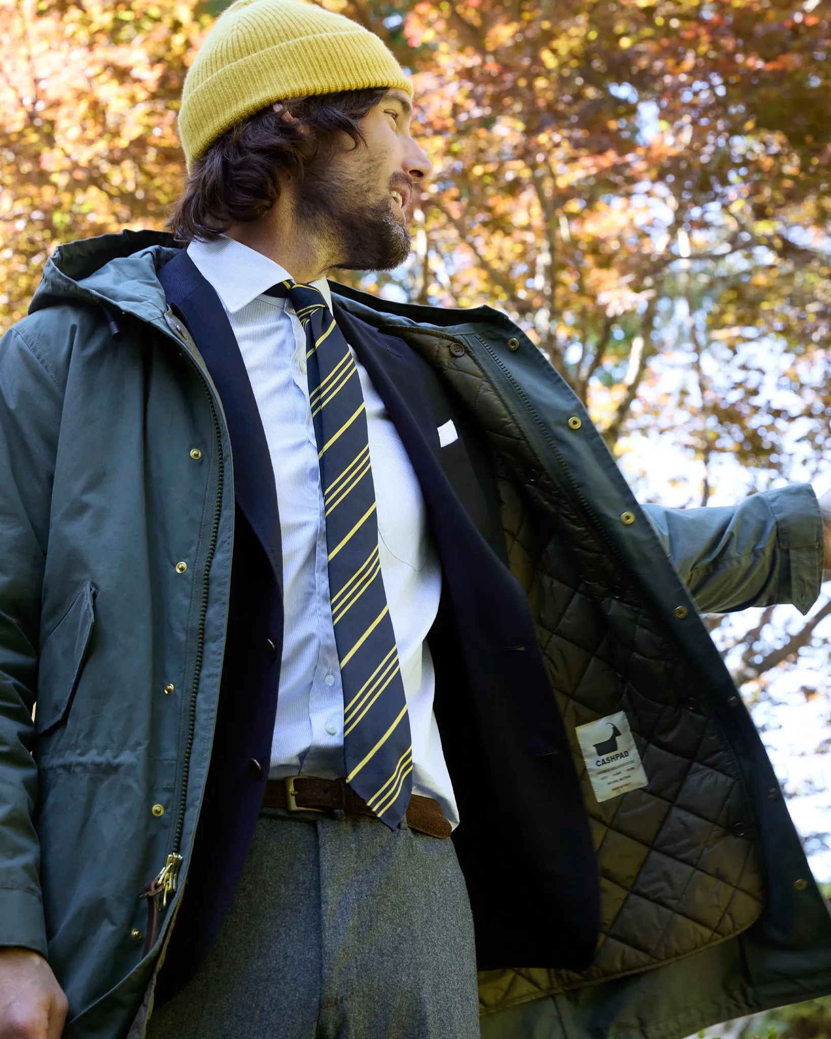 Shaker Watch Cap in Marigold Cashmere