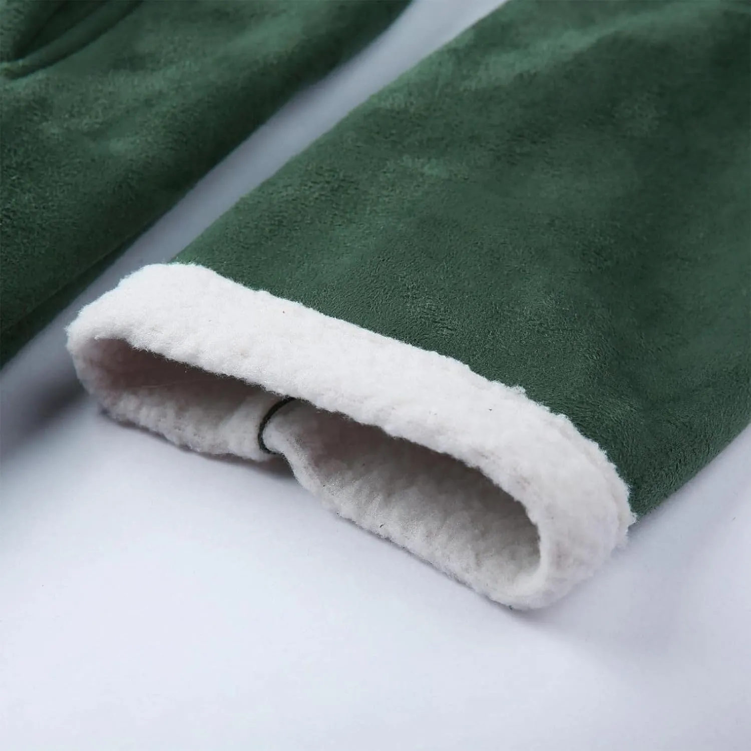Sherpa Lined Jacket Men Sheepskin Fleece Coat Fur Collar Long Trench Coats Double Breasted Peacoat Warm Winter Overcoat