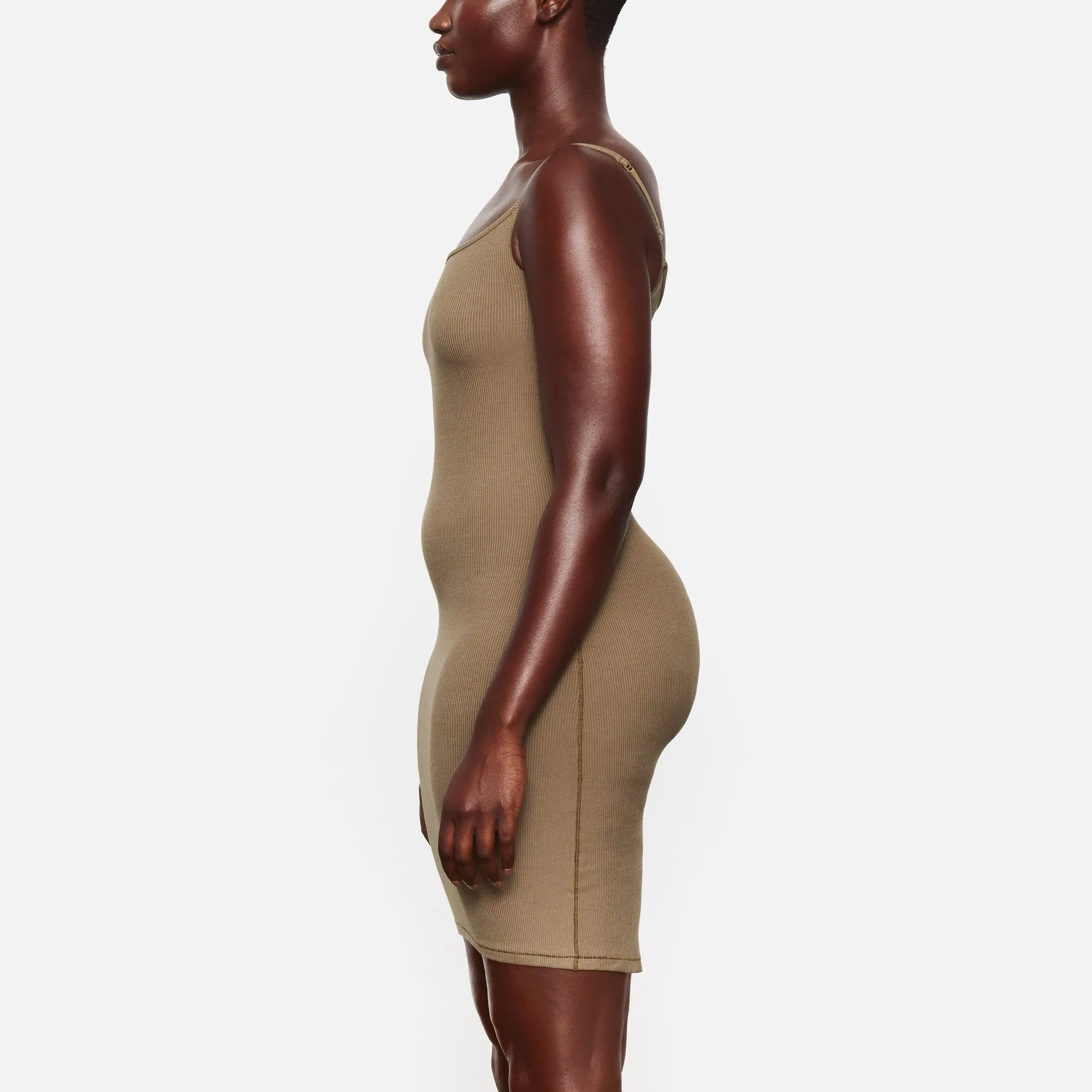 SOFT LOUNGE SLIP DRESS | ARMY