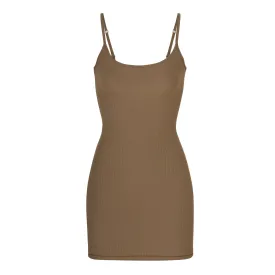 SOFT LOUNGE SLIP DRESS | ARMY