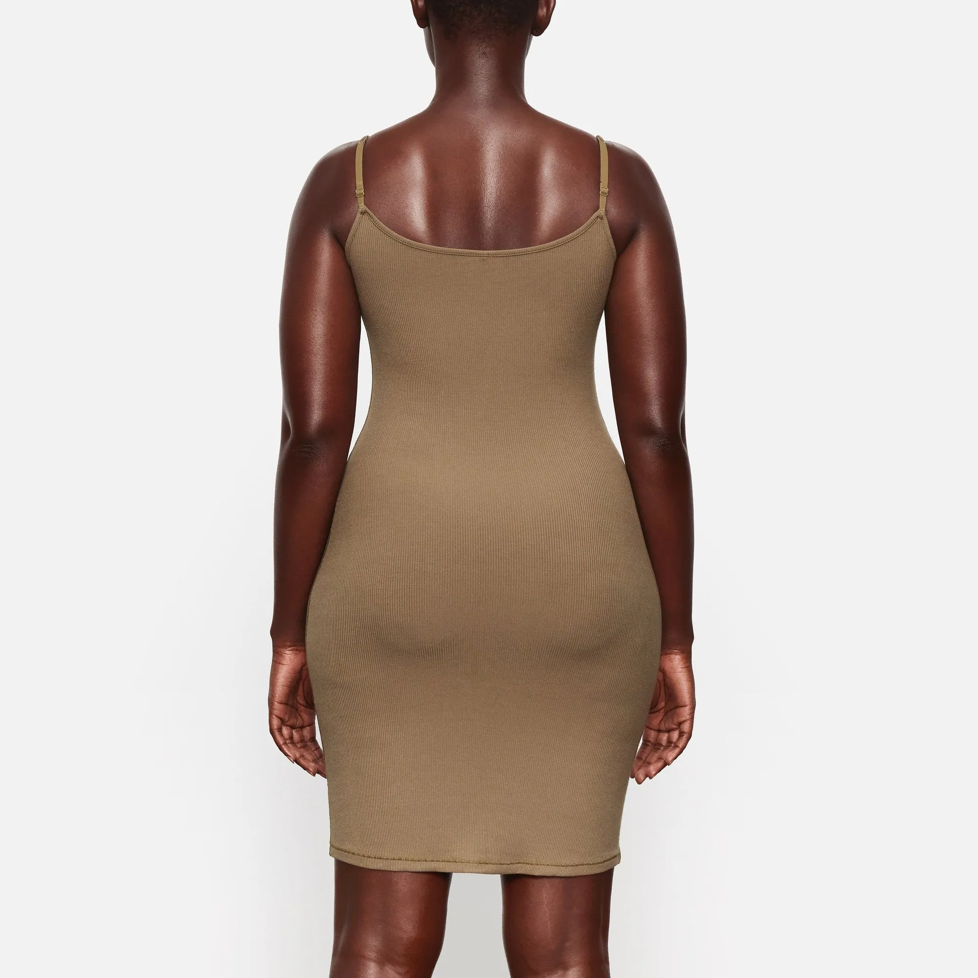 SOFT LOUNGE SLIP DRESS | ARMY