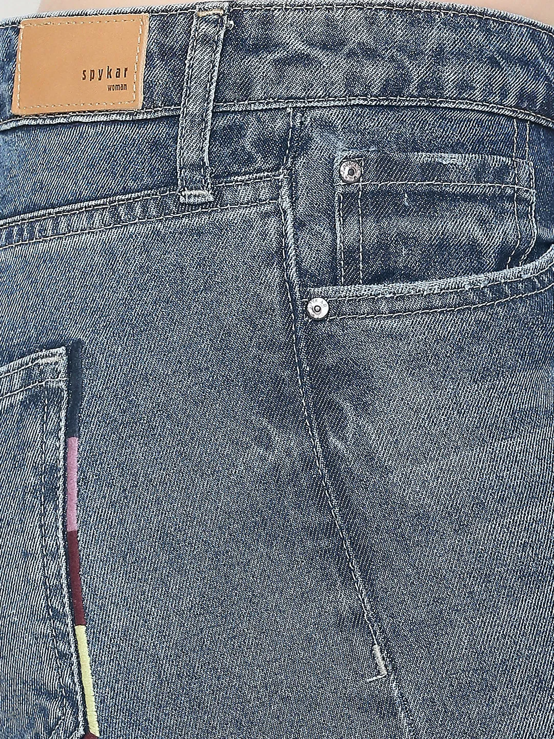 Spykar Women Blue Sp and ex Skinny Fit Narrow Length Jeans (Ynr)