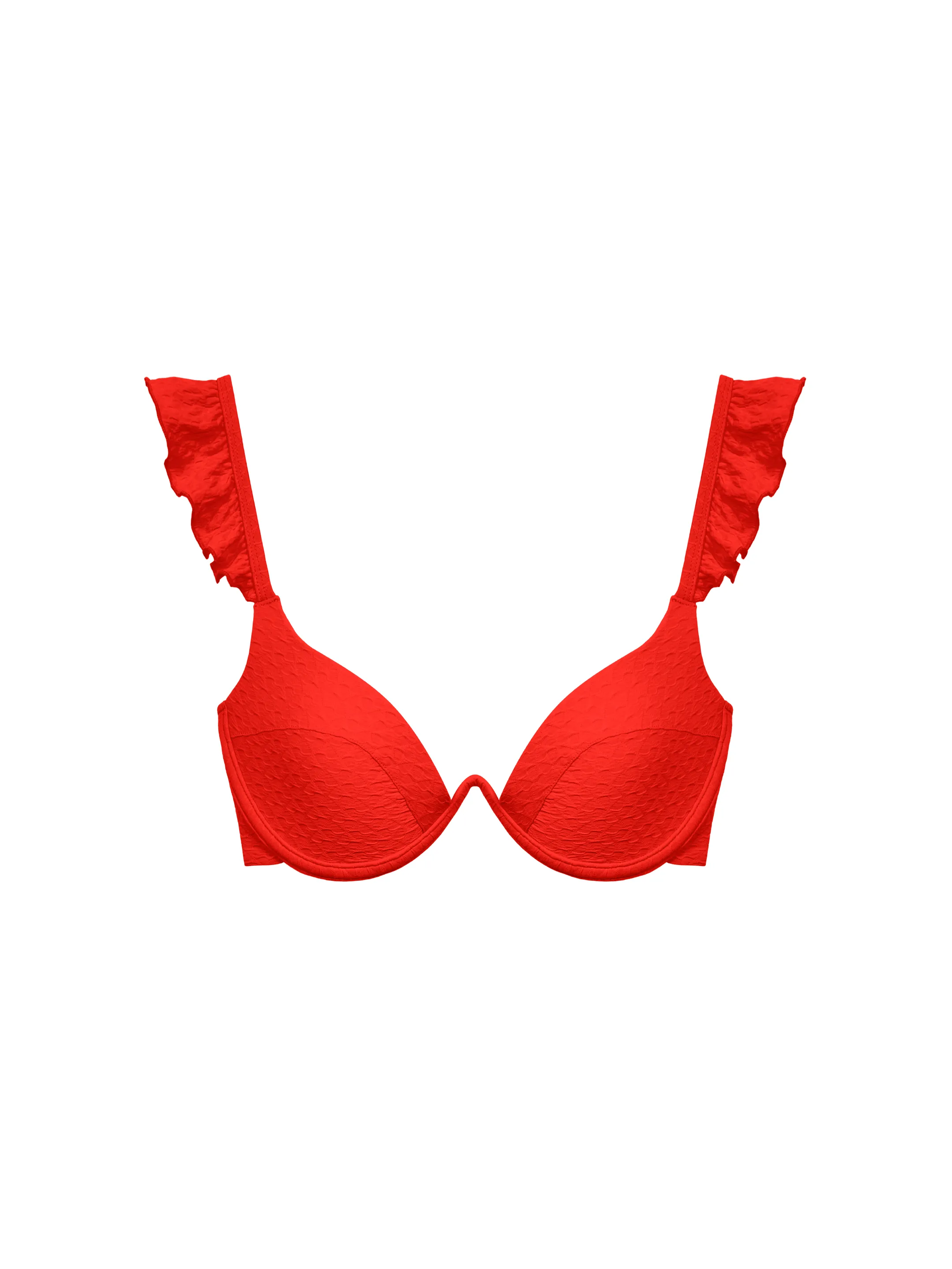 The Ruffle Bra - Grapefruit (Embossed)