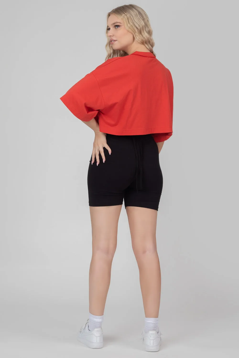 Tie Waist Cycling Shorts Black