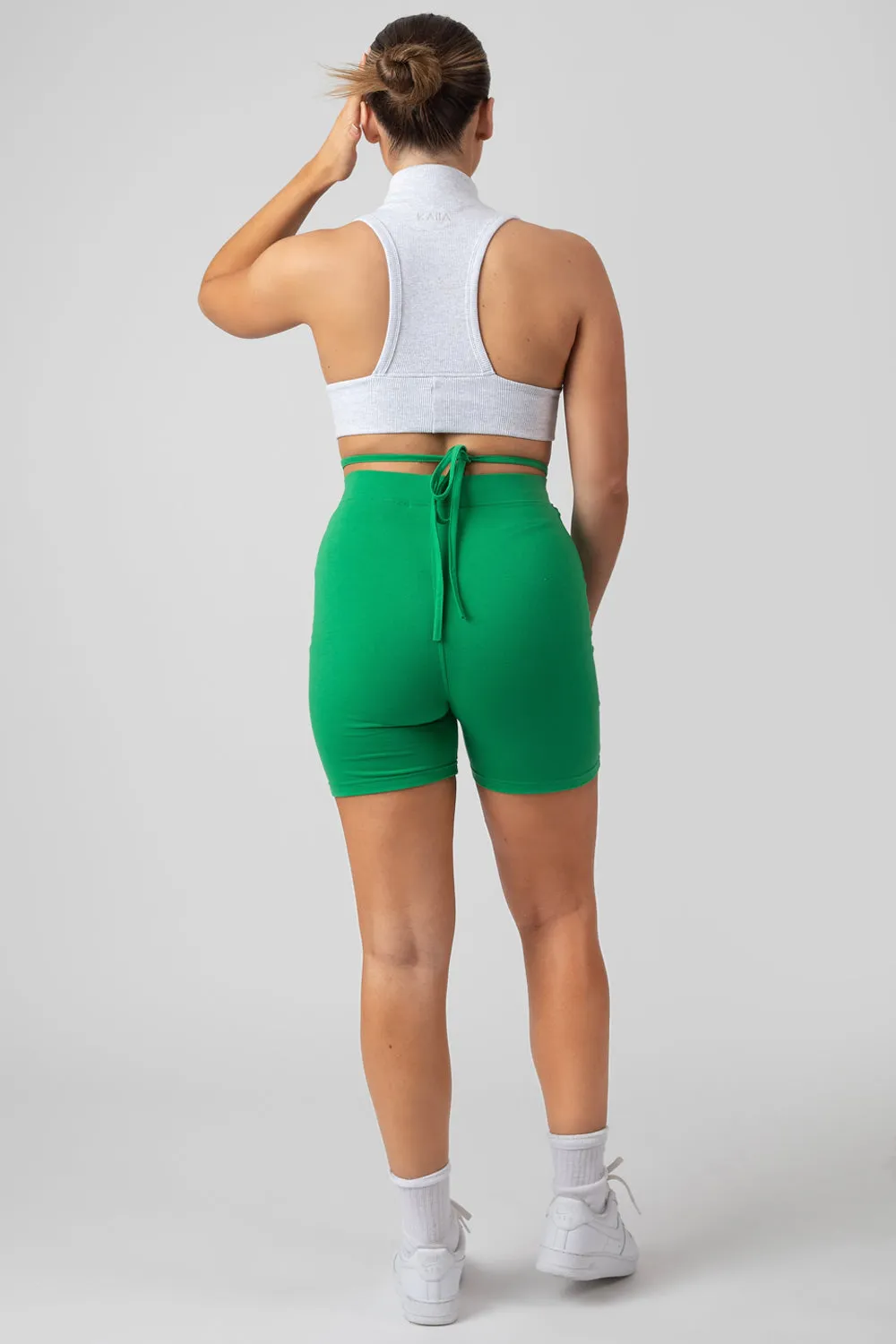 Tie Waist Cycling Shorts Green
