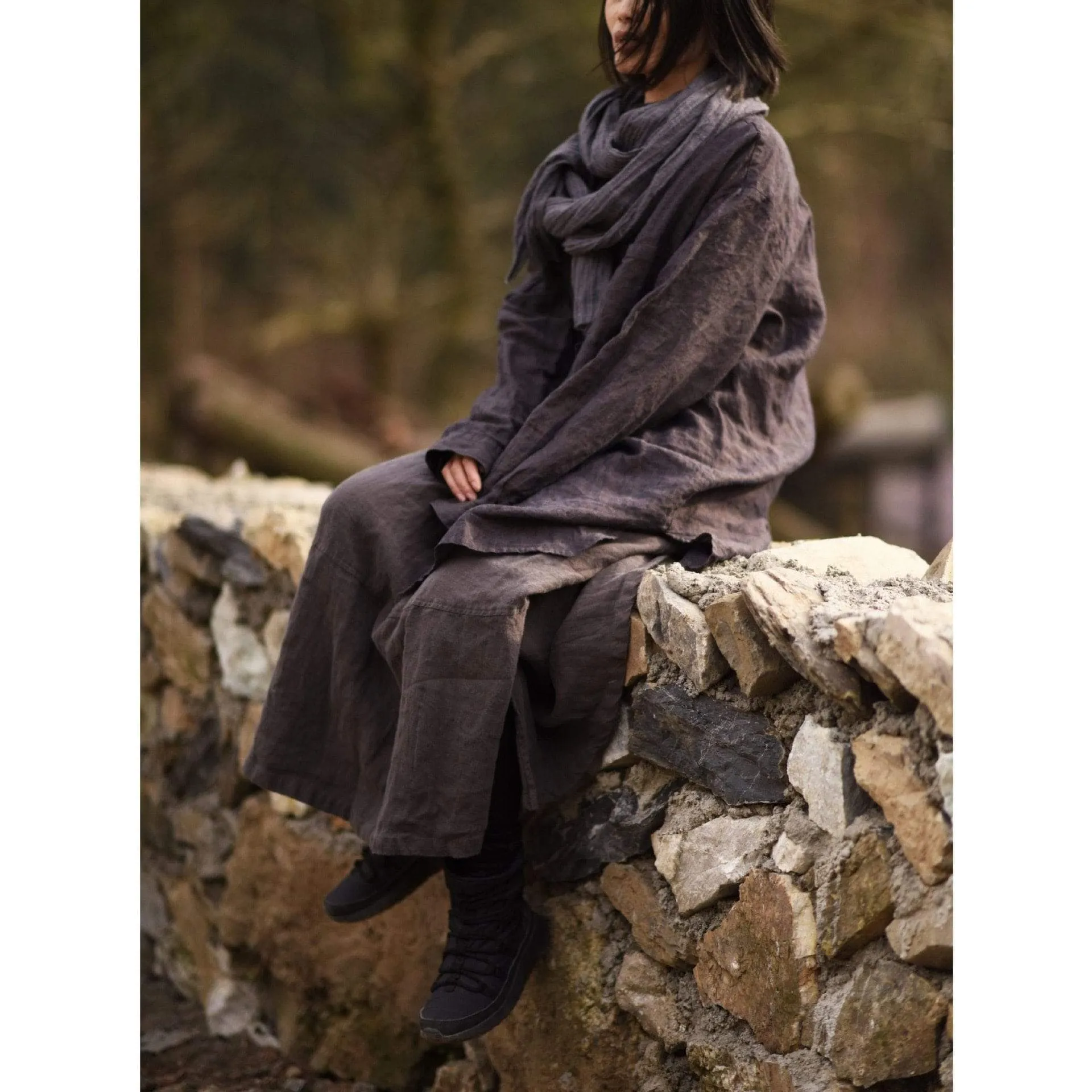 Tranquility Oversized Vintage Linen Skirt | Lotus
