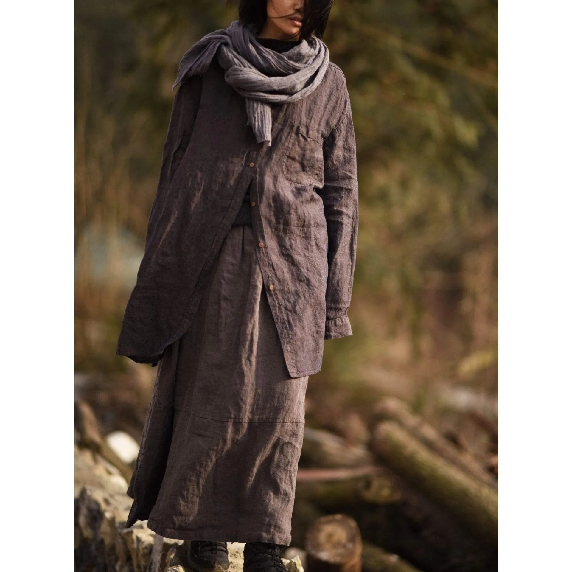 Tranquility Oversized Vintage Linen Skirt | Lotus