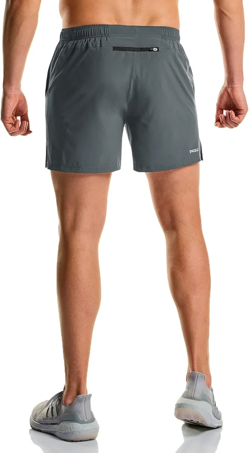 TSLA Men's Active Running Shorts, Training Exercise Workout Shorts, Quick Dry Gym Athletic Performance Shorts with Pockets