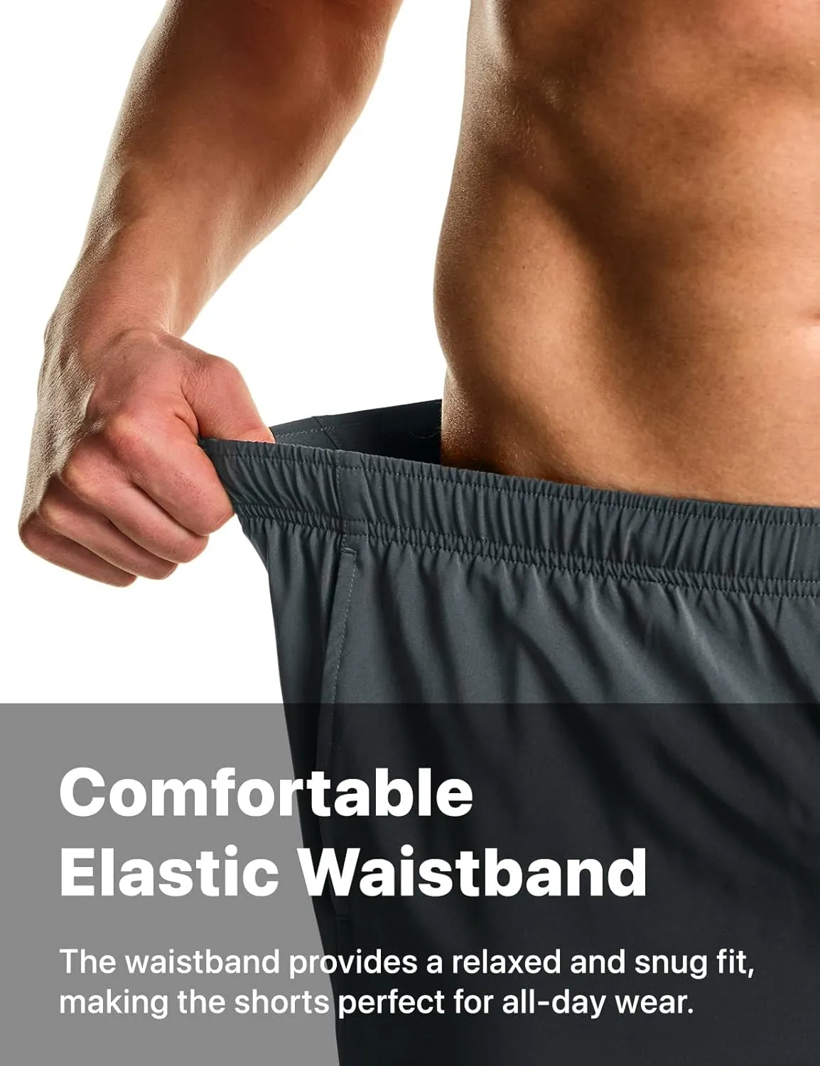 TSLA Men's Active Running Shorts, Training Exercise Workout Shorts, Quick Dry Gym Athletic Performance Shorts with Pockets