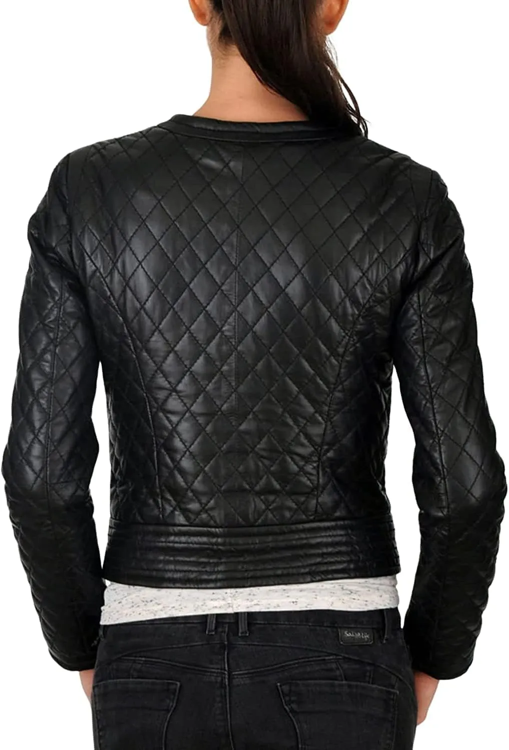 Women's Black Quilted Leather Jackets | Slim Fit Biker & Motorcyle Leather Jackets | Women Leather Jacket
