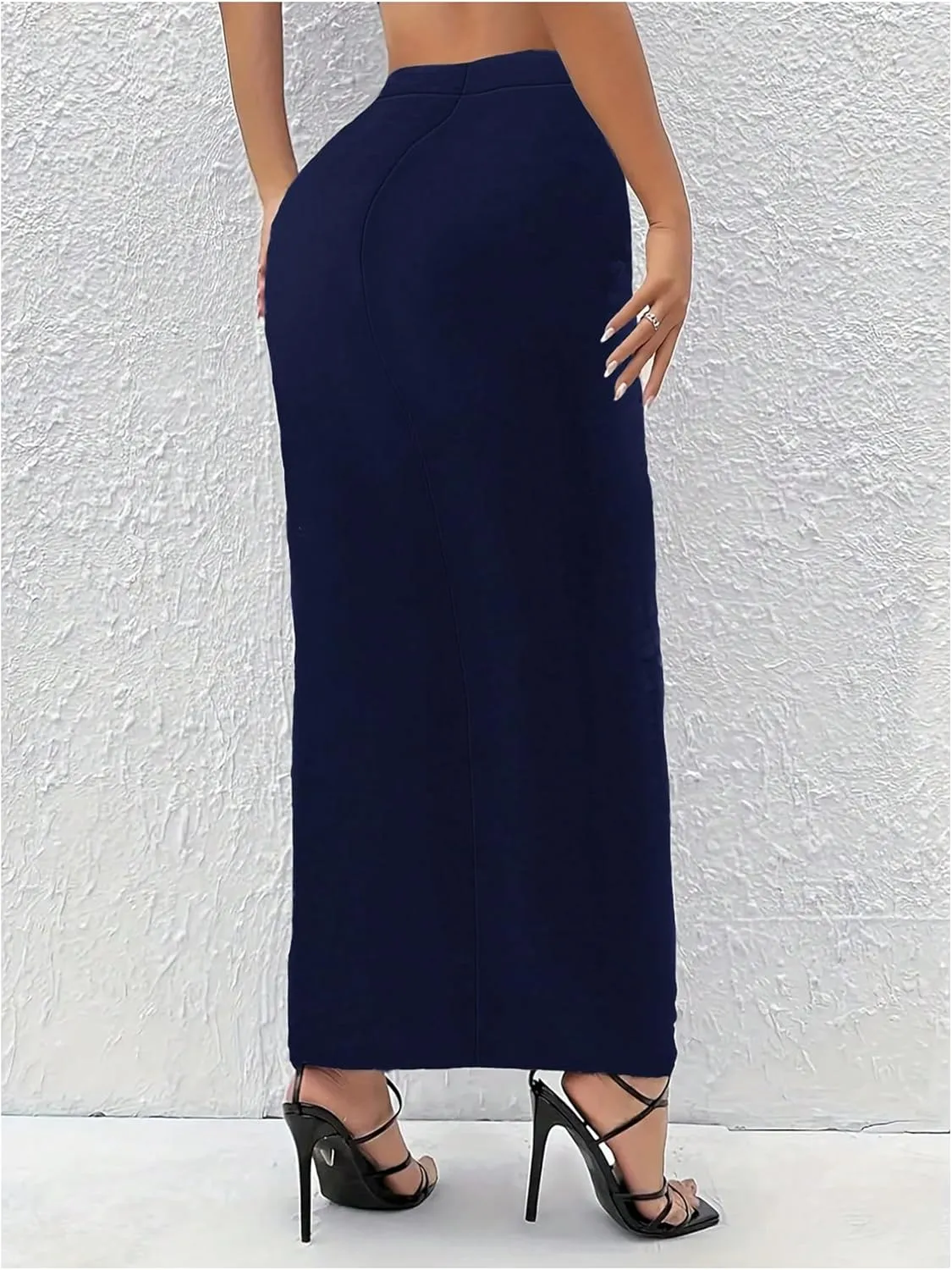 Women's Y2K Bodycon Skirts High Waisted Pencil Skirts Elegant Office Long Skirt Going Out Maxi Skirts